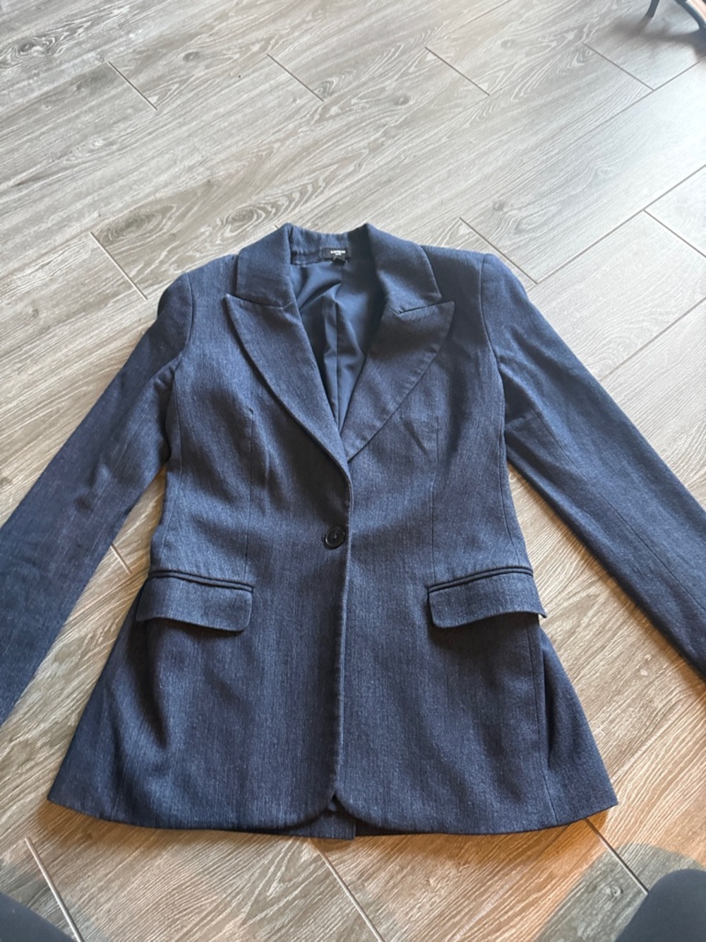 Express Women's Dark Navy Single-Button Blazer